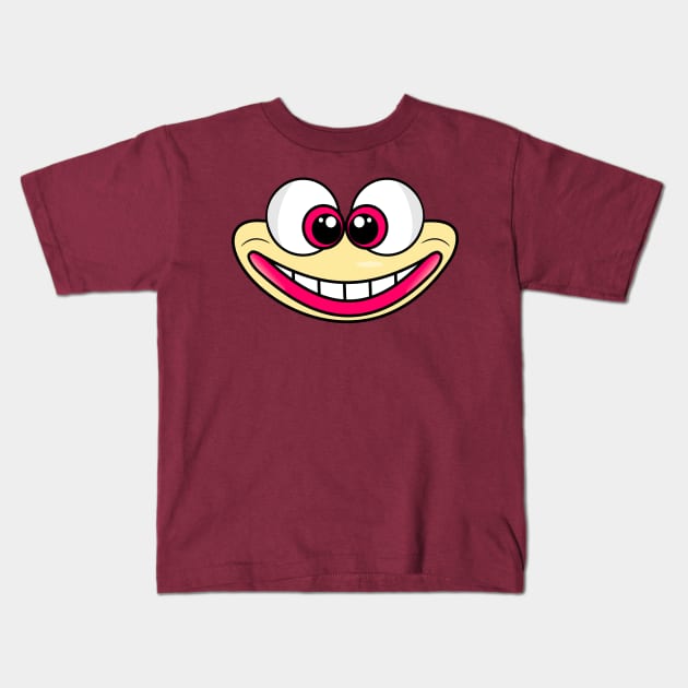 Happy Smiling Funny Face Cartoon Emoji Kids T-Shirt by AllFunnyFaces